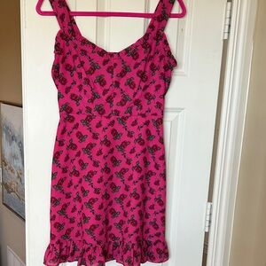 Betsey Johnson Pink and Black Floral Mini Dress